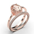 thumbnail image 3 of Beautiful Boho And Hippie 1.85 Carat Oval Cut Morganite And Diamond Moissanite Engagement Ring, Wedding Ring, One Matching Band In 925 Sterling Silver With 18K Rose Gold Plating Romanic Gift For Her, 3 of 3