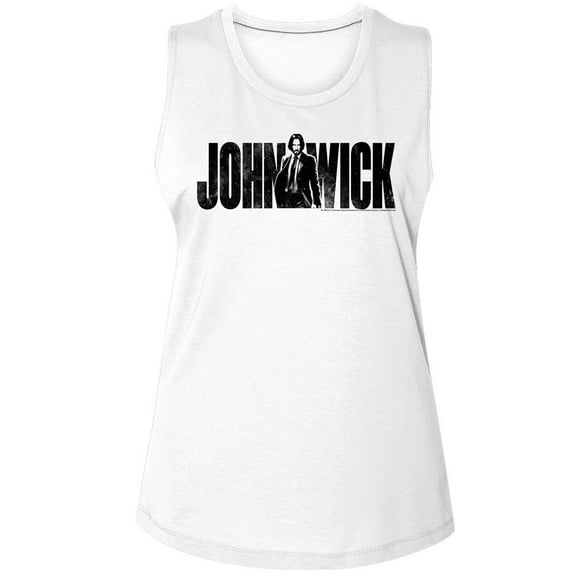 John Wick With Name White Women's Muscle Tank Top T-Shirt