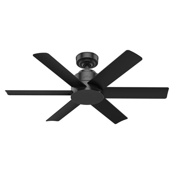 Restored Hunter Fan 44 inch Contemporary Matte Black Indoor/Outdoor Ceiling Fan with 6 Blades (Refurbished)
