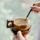 thumbnail image 3 of Juego de Tazas de Café, de Té de Vidrio con Cuchara, Posavasos de Madera, de Té con Leche Sencilla para el Hogar, 3 of 5