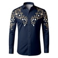 thumbnail image 4 of CONZONE Mens Western Cowboy Buttons Down Shirts Long Sleeve Shirts for Men Trendy Graphic Lapel Soft Lightweight Tops, 4 of 4
