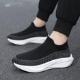 thumbnail image 4 of Men's Slip‑On Sock Style Running Sneakers, Stretch Knit Upper Athletic Shoes with Curved Thick Midsole for Daily Sports and Walking, 4 of 7