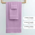 thumbnail image 2 of Martex Easy Living 6-Piece Cotton Towel Set, Soft & Quick-Dry Towels, Lilac, 2 of 11
