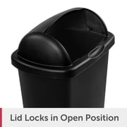 Sterilite Large Kitchen Trash Can, 13 Gallon Plastic Garbage Bin with Roll Top Lid, Black