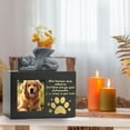 thumbnail image 5 of Handcraft Wooden Pet Memorial Urn For Dog Cats Ashes with Resin Angelic Figurine And Keepsakes Bag for Pet Lost Gifting, 5 of 7