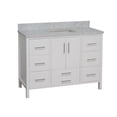 thumbnail image 4 of California 48" Bathroom Vanity with White Cabinet and Carrara Marble Top, 4 of 6