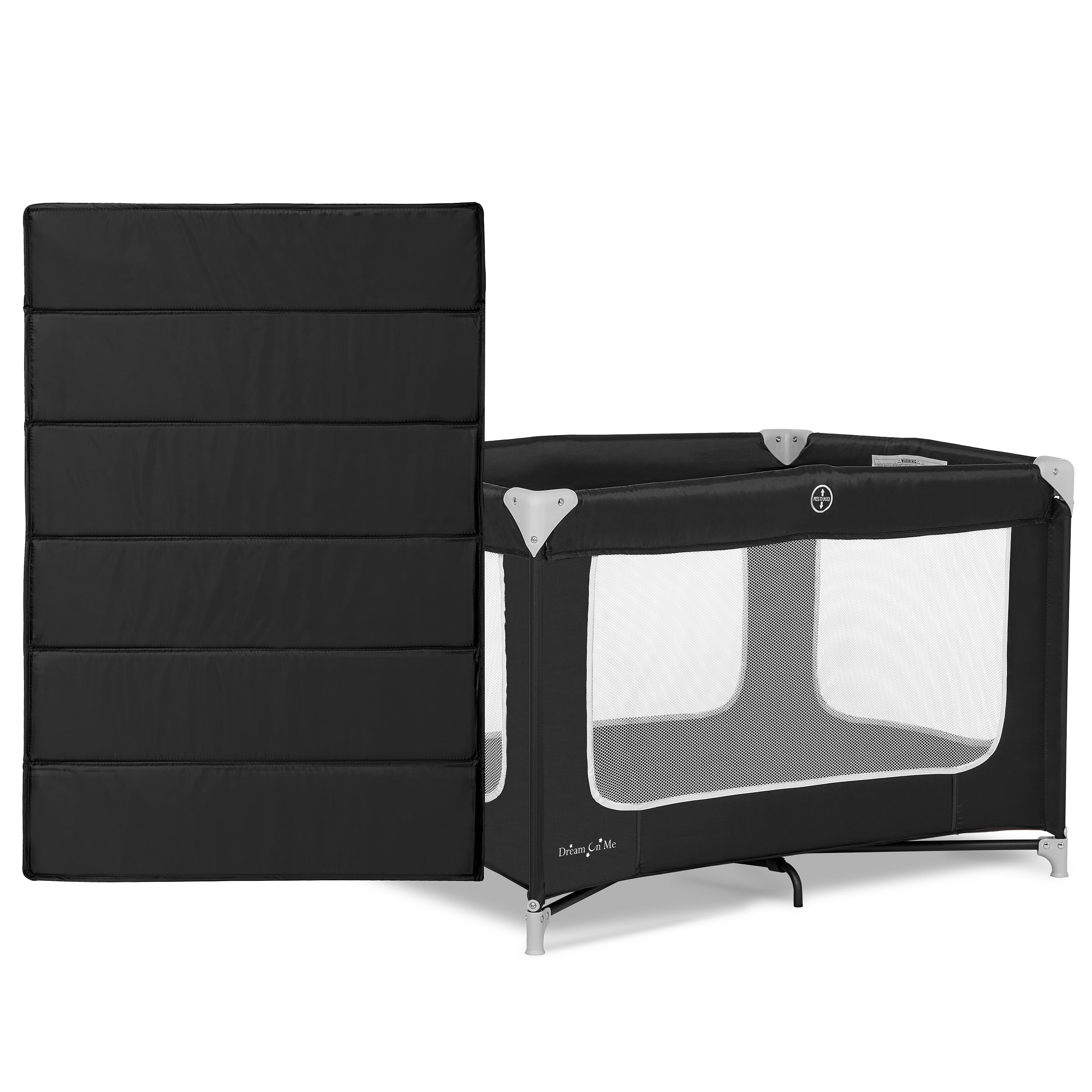 Dream On Me Zodiak Portable Playard with Carry Bag & Shoulder Strap, Black