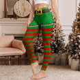 thumbnail image 2 of Yuncity Womens Christmas Striped Leggings Xmas Print Yoga Pants Fall Winter Casual High Waisted Soft Stretch Bottoms Holiday Party Trousers,Size S-Xxl Red, 2 of 6