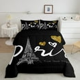 YST Eiffel Tower Bedding Set French Paris Comforter Full Romantic