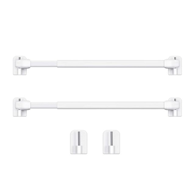 Chok 2 Pieces Adjustable Curtain Rod Extendable Bars Pole Without Drilling Hanging Rods Self Adhesive for Home Bathroom Hotel