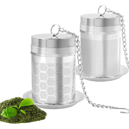 

2Pcs Tea Filter Tea Infuser for Loose Tea Fine Mesh Tea Strainer 18/8 Stainless Steel Tea Ball Filter with Chain