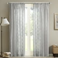 thumbnail image 3 of Madison Park Irina Diamond Sheer Window Curtain Panel in Grey, 50"x84", 3 of 4
