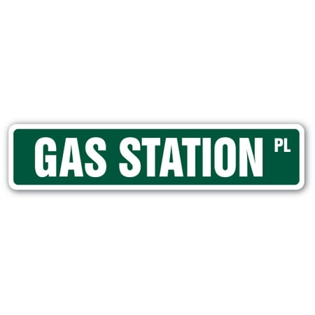 GAS STATION Street Sign snacks gas beverage cigarettes pump | Indoor/Outdoor |  24