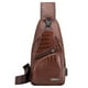 thumbnail image 2 of Bolsa bandolera de cuero para hombres y mujeres - Mochila bandolera con puerto USB para senderismo, acampada y viajes al aire libre - negra, caqui, marrón, 2 of 6