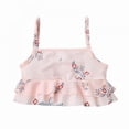 thumbnail image 4 of Toddler Girls Ruffled Swimsuits Two-Pieces Floral Bathing Suits Crop Top And Bikini Bottoms Swimwear Dot Kids Sunsuit Tankini Suit 1-6T, 4 of 6