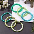 thumbnail image 5 of Set de pulseras Heishi de 6 mm, discos de vinilo, arcilla, cuentas de amistad, pulseras apilables, cuerda elástica, estilo boho, ideales para la playa, vacaciones, fiestas, mujeres y niñas., 5 of 5