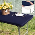 thumbnail image 4 of Joernso Outdoor Picnic Table Cloth with Elastic Edge Windproof Wear Resistant Waterproof Camping Washable Patio Table Cover Protector, 4 of 7