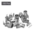 thumbnail image 3 of 100uds Cuero Cuerda Engarce Clips, 12,5x12,5mm Plegable Cilíndrico Cable Extremo para Cordón, Borla, Bricolaje Artesanía, Plateado Tono, 3 of 7