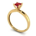 thumbnail image 2 of 2 ct Princess Cut Simulated Ruby Solitaire 14K Yellow Gold Womens Engagement Ring, 2 of 3
