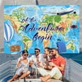 thumbnail image 4 of Fondo de fotografía con mapa del mundo con temática de viajes de Adventure Awaits, que comience la aventura, pancarta de decoración para fiestas de graduación, cumpleaños y baby shower, 4 of 5