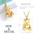 thumbnail image 2 of Teddy Bear Cremation Urn Nekclaces Ashes Jewelry for Men Women Heart Memorial Urn Keepsake Human Pets Ashes Urn Pendant Gift for Women Men, 2 of 6