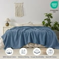 thumbnail image 5 of PHF 100% Cotton Muslin Queen Blanket, 90" x 90", 4-Layer Lightweight and Breathable Blanket, Luxuriously Soft Gauze Blanket for Couch Bed, Prussian Blue, 5 of 7