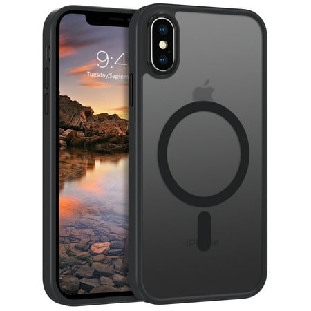 BENTOBEN iPhone X/ XS Case Compatible with Magsafe 5.8" Wireless Charging Tpu Matte Full Body Shockproof Anti-Scratch Anti-Yellow Protective Cover for iPhone X / XS, Black