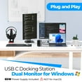 thumbnail image 2 of 4Urpc Estación De Acoplamiento Usb C Doble Monitor Doble Hdmi Usb C Dock Estación De Acoplamiento Para Computadora Portátil Con 2 Puertos Hdmi Vga 7 Usb 65W Adaptador De Corriente Ethernet Sd/Tf Audio, 2 of 5