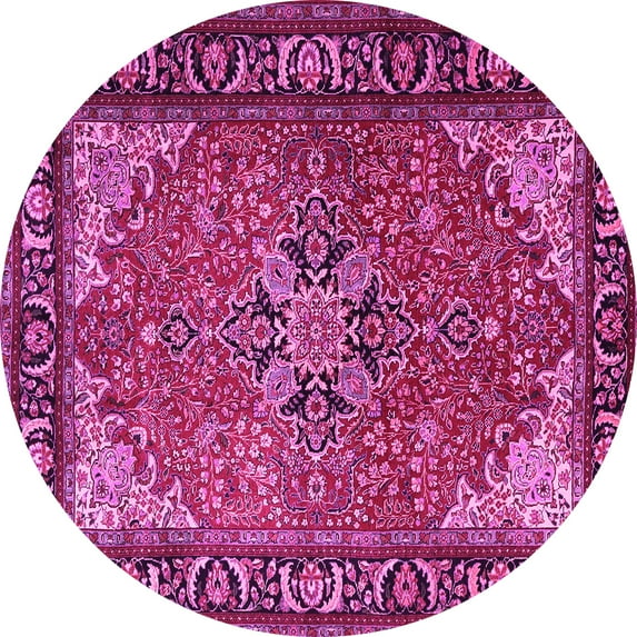Ahgly Company Indoor Round Persian Pink Traditional Area Rugs, 3' Round
