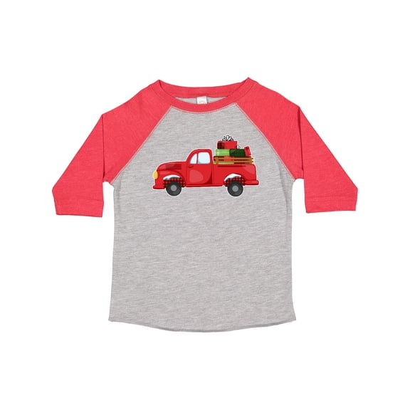 Inktastic Christmas Red Vintage Truck with Presents Boys or Girls Toddler T-Shirt