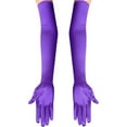 thumbnail image 4 of Xfvqtps Women Long Satin Gloves Solid Color for Christmas Party Dancing Evening Party Opera deep Purple, 4 of 5