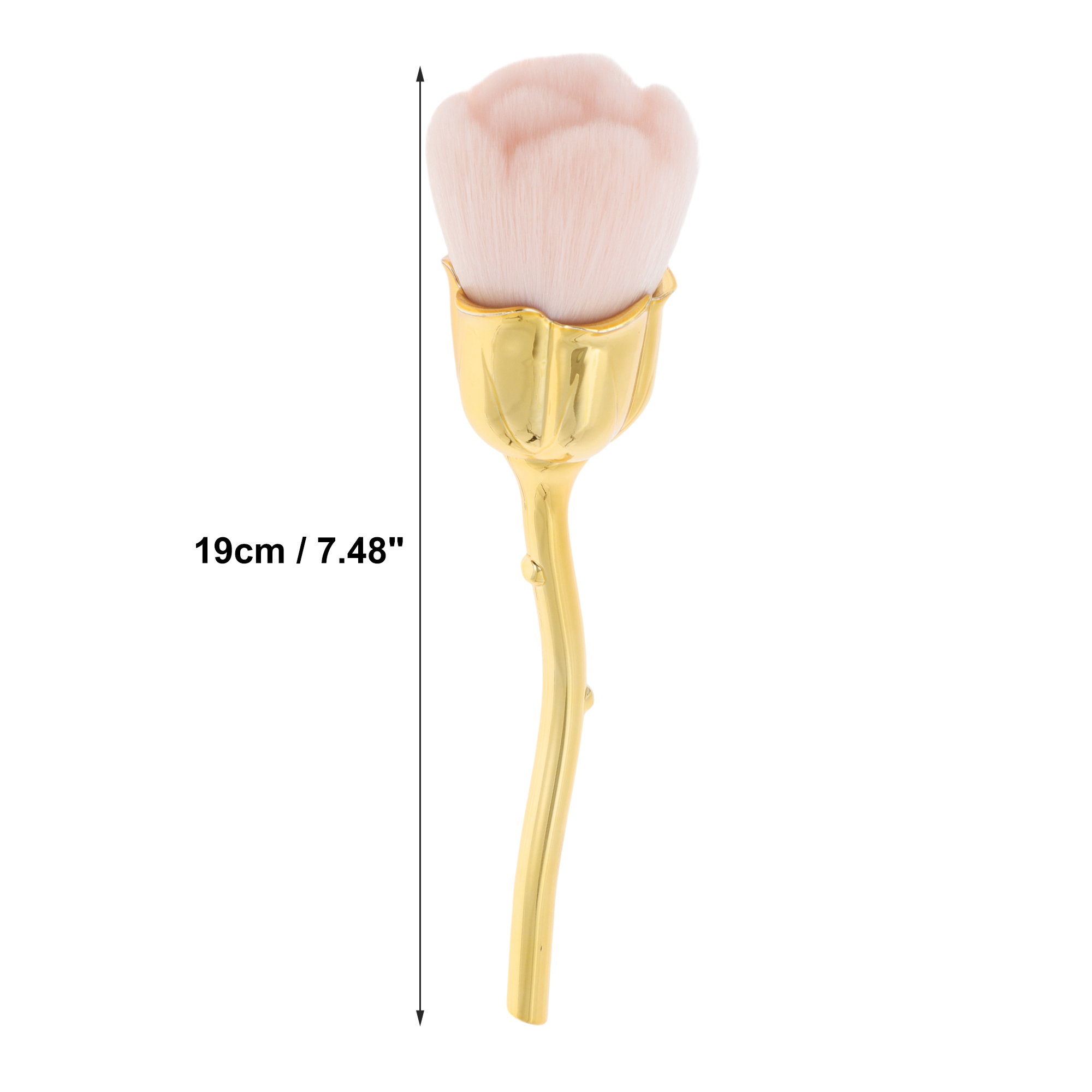Unique Bargains 1 Pc Flower Shape Makeup Brush for Travel Gold Tone, Pink
