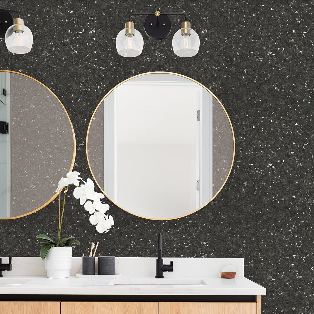Tempaper Faux Cork Grey & Metallic Silver Peel and Stick Wallpaper, 20.5" x 16.5'