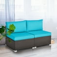 thumbnail image 3 of Costway 2PCS Patio Rattan Armless Sofa Sectional Conversation Furniture Set  W/Cushion Turquoise, 3 of 12