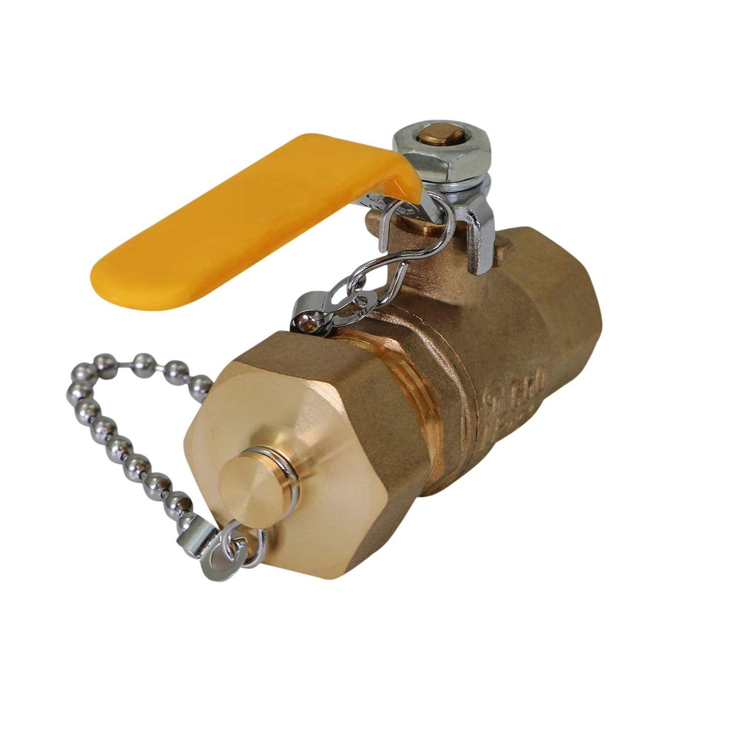Midline Valve VHT234B-10 Premium Brass Full Port Hose Ball Valve with Chain and Cap, 1/2 in. FIP x 1/2 in. Hose (10 Pack)