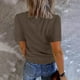 thumbnail image 3 of Tops de Color Sólido para las Mujeres, Manga Corta con Cuello en V Suéter Blusa de Moda para Ocasional, Fiesta Y Trabajo, 3 of 7