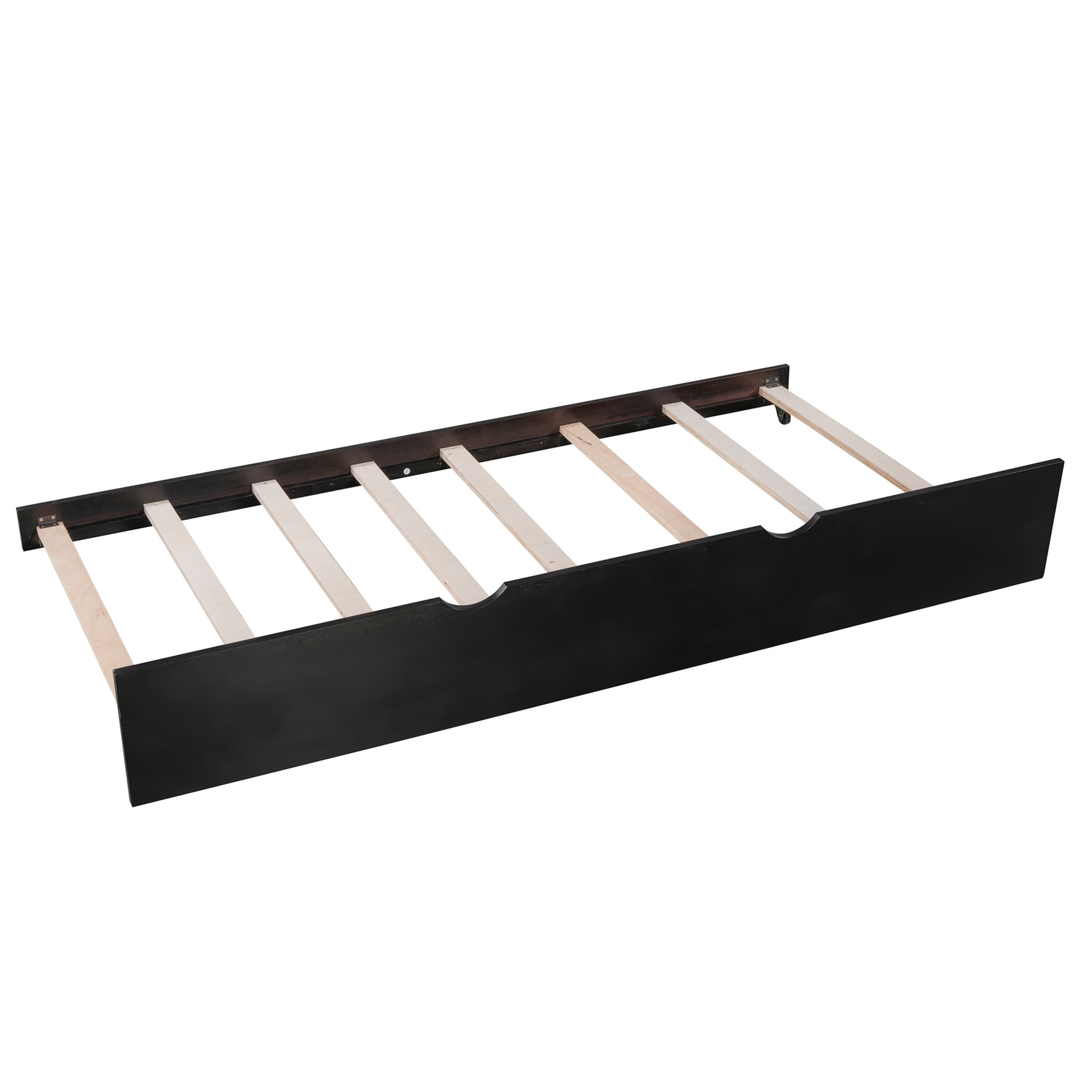 Noble House Solsto L-shaped Platform Bed with Trundle, Storage Drawers and Built-in Desk, Twin Size Corner Bed, Espresso