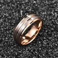 thumbnail image 3 of JQUEEN Men's 8mm Rose Gold Frosted Electro Plated Tungsten Carbide Engagement Rings Size 7-12, 3 of 5