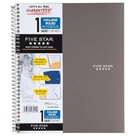 Five Star 06044 100 Count 1 Subject Wirebound Notebook (2 Pack)