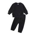 thumbnail image 2 of Ensemble 2 Pcs Filles Garçons Automne Hiver Manches Longues Col Rond Blouses et Pantalons Décontractés Ensemble Bébé 2 Pcs en Solde, 2 of 3