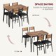 thumbnail image 2 of 5 - piece kitchen dining mesa set para 4 - rectangular wood top con 4 cushioned sillas, suitable para small spaces y apartments, brown color, 2 of 7