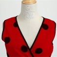 thumbnail image 4 of B91xZ Robe Décontractée Sans Manches à Imprimé Floral Rétro Col en V à Franges Bohème Midi, Rouge G, 4 of 4