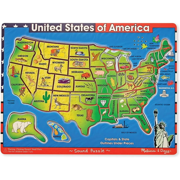 Puzle de mapas Melissa & Doug, sonido (40 piezas)