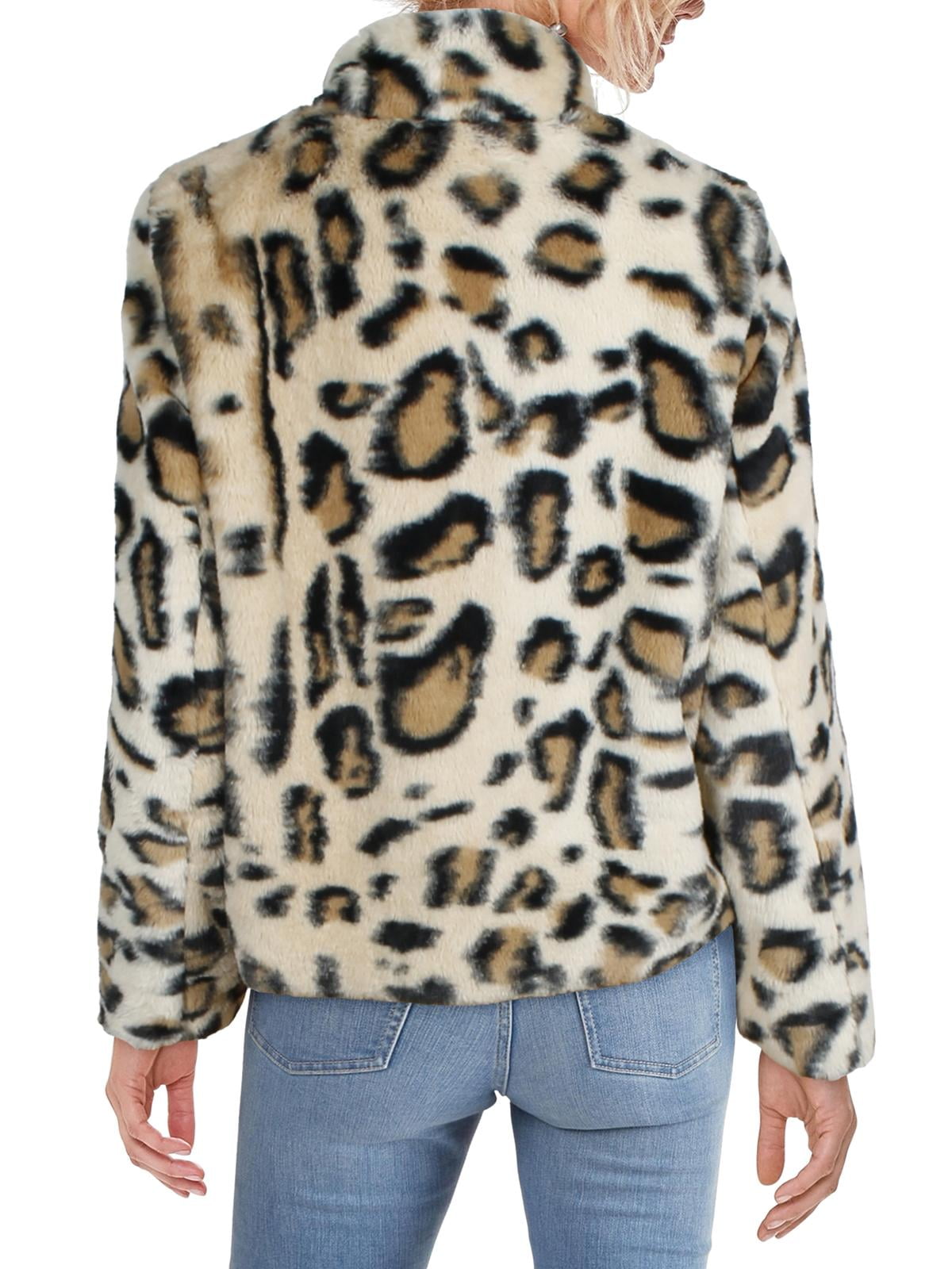 Moda Thea Leopard Print Coat Faux Fur Tan M - Walmart.com