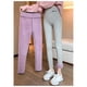 thumbnail image 4 of Gibobby Camiseta interior para mujer en invierno Cintura media Terciopelo Leggings Pantalones y pantalones fríos (Gris, L), 4 of 5