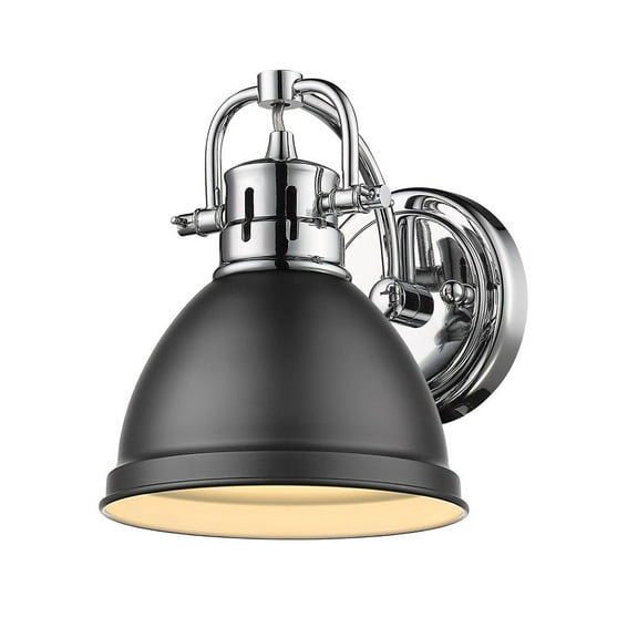 Yep by Golden Lighting Duncan 1-light Vanity in Chrome and Matte Black shade