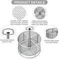 thumbnail image 4 of Mesh Desk Organizer, 360-Degree Rotating Multi-Functional Pen Holder, 4 Compartments Desktop Stationary Organizer, Home Office Art Supply Storage Box Caddy (silver), 4 of 12