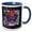 Blue/White, variant on 3drose, Celtic Peace Blood Moon, 11oz Two-tone Red Mug