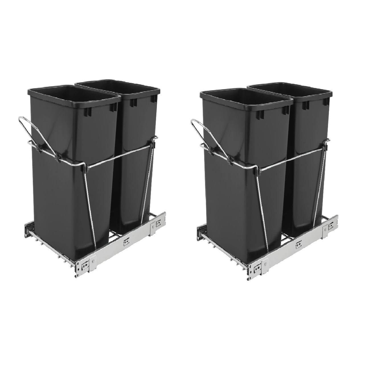 Rev A Shelf Double 35 Quart Sliding Pull Out Waste Bin Container (2