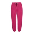 thumbnail image 5 of Dresfit Cuffed Sweatpants for Men Cotton Baggy Joggers Fall Cinched Bottom Loose Fit Solid Running Sweat Pants Baggy Fleece Thicken Thermal Trousesrs Hot Pink L, 5 of 8